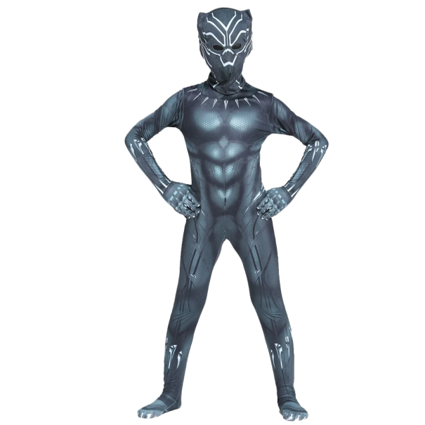 Black Panther kostým Chlapecký kostým Cosplay Black Panthera Black Panther oblek Karnevalový kostým Halloweenská maska Superhrdinský převlek XXL