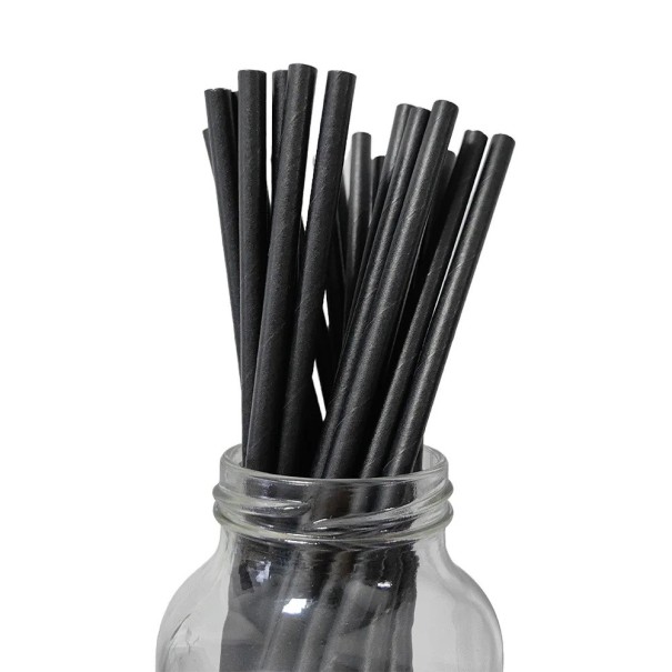 Black Paper Drinking Straws 25 pcs Disposable Paper Straws for Beverages Parties Celebrations Dining and Serving Drinks 1
