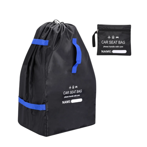 Black Polyester Travel Bag for Car Seat 85 x 45 x 45 cm Foldable Protective Cover with Straps Practical Case 25 x 25 x 4.5 cm 1