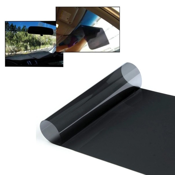 Black Self-Adhesive Film for Car Windows 20x150 cm Tinted Window Film Waterproof Protection Against UV Rays and Heat For All Vehicles 1