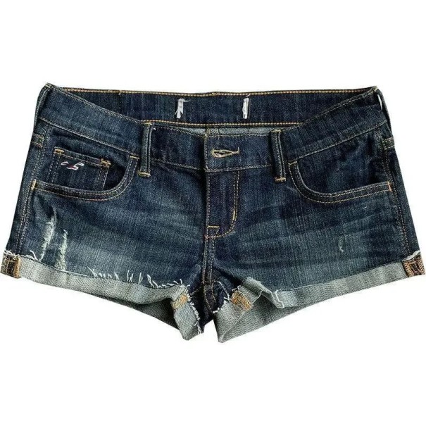 Blaue Denim-Mini-Shorts für Damen, niedrige Taille, kurze, elastische Sommer-Shorts, enge Jeans-Shorts für den lässigen und alltäglichen Stil XS