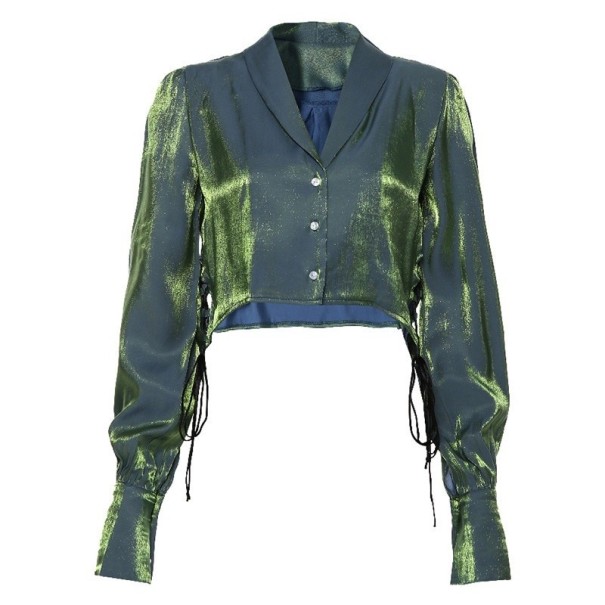 Blauwe crop top voor dames S