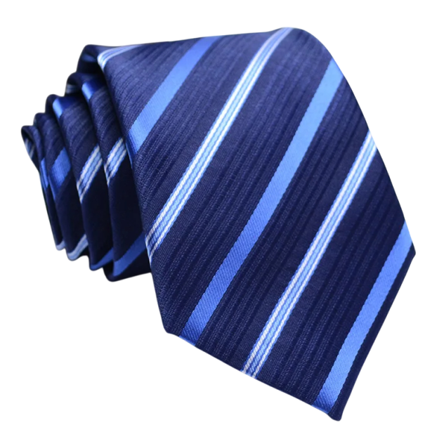 Blauwe gestreepte stropdas 146 x 8 cm Elegante herenstropdas voor bij een pak Stijlvol accessoire voor bruiloften, zakelijke bijeenkomsten, bals 1