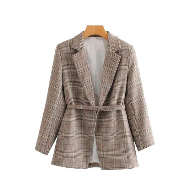Blazer a quadri da donna L