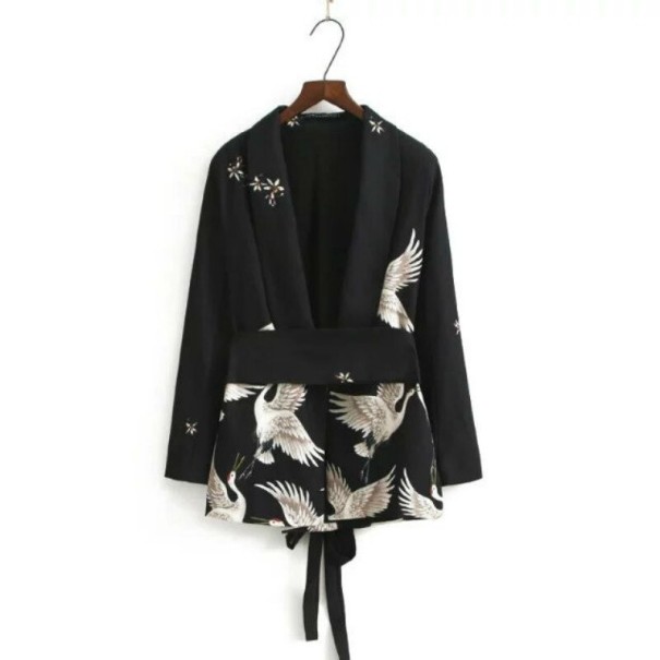 Blazer de mujer con motivo de pájaro L
