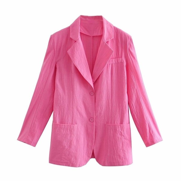 Blazer de verano para mujer rosa oscuro L