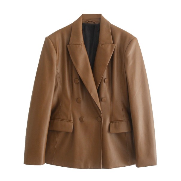 Blazer en cuir pour femmes P2354 M