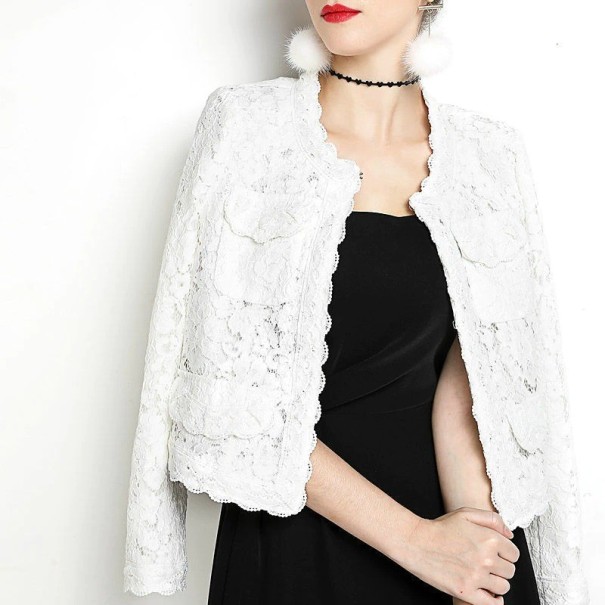 Blazer en dentelle pour femmes blanc M