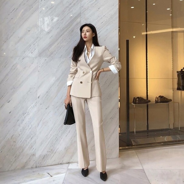 Blazer și pantaloni de damă B967 bej XS