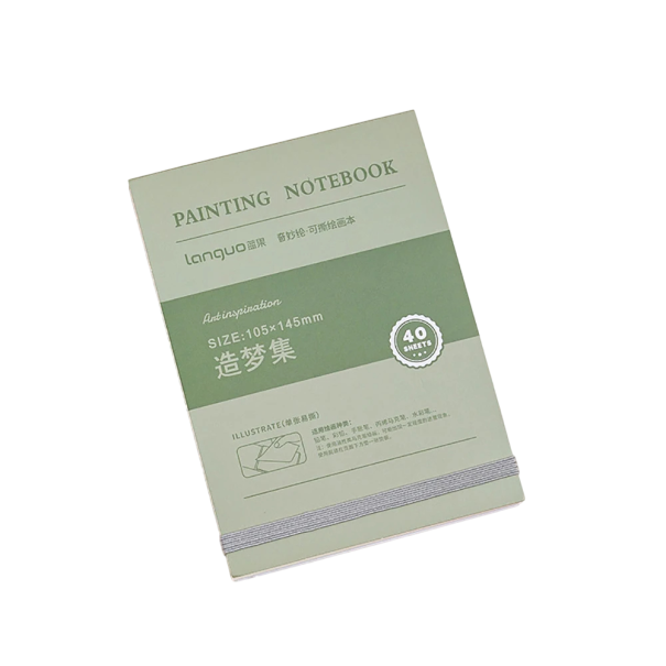 Bloco de pintura destacável 105 x 145 mm Caderno para desenhar e criar Bloco criativo com capas rígidas 40 folhas / 80 páginas Bloco prático com elástico 1