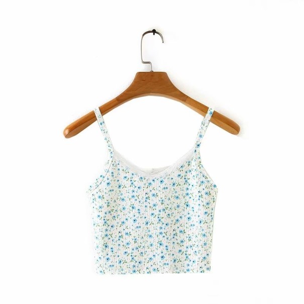 Blommig crop top för kvinnor