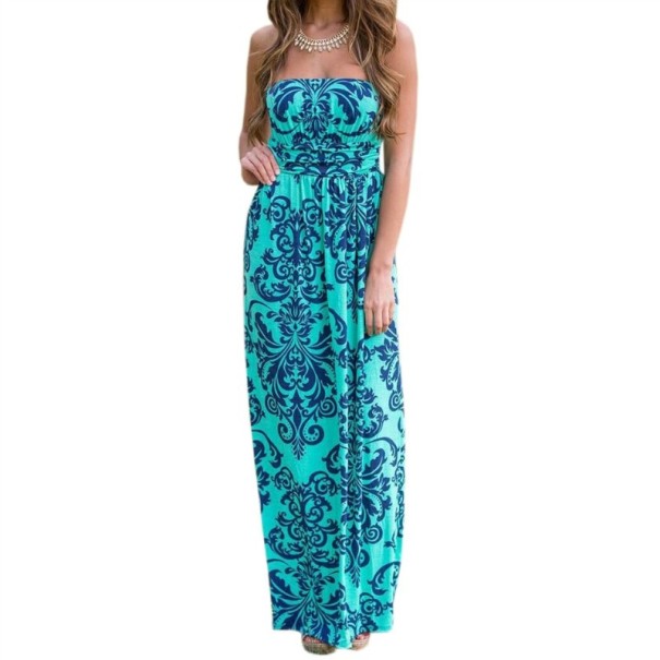 Blommig off-shoulder klänning XS 4