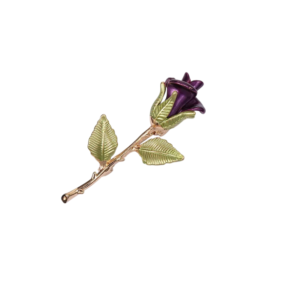 Blomsterbroche rose ca. 5,5 x 1,7 cm elegant klapnål dekorativt tilbehør til tøj taske delikat design blomster gave 1