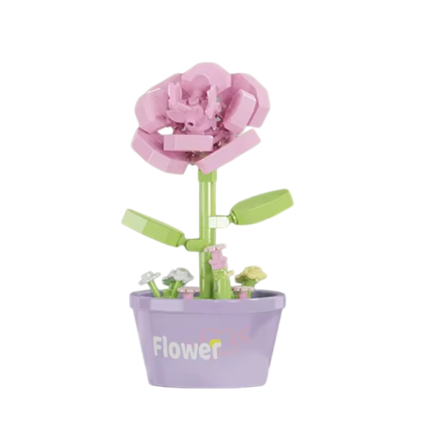 Blomsterbukett Ros 4,5 x 4,3 x 8,5 cm 95 st Mini mikro byggsats Blomsterblock DIY-set för barn och vuxna Kreativ dekoration present 1