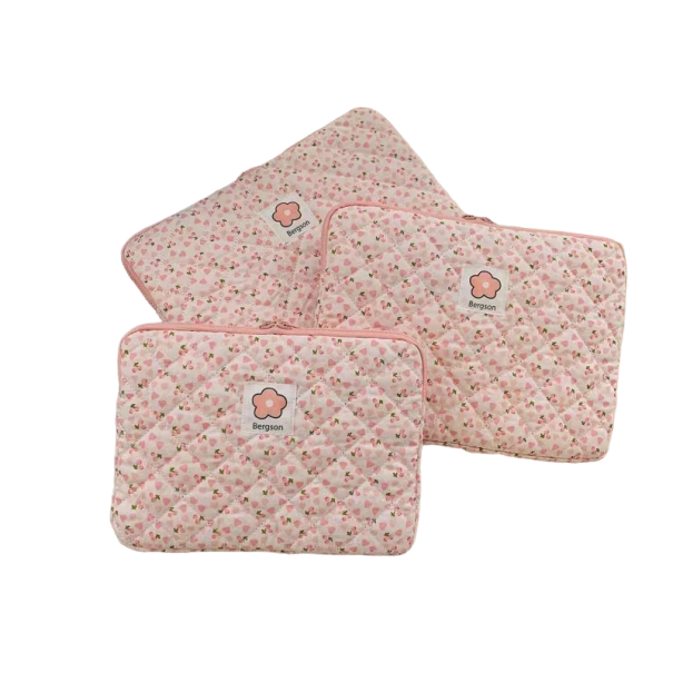 Blomsteretui til MacBook og iPad 12,9 - 13,3 tommer, 33 x 24 cm rosa