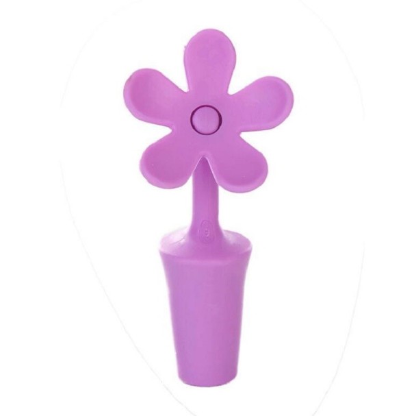 Blomsterformet flaskeprop lilla