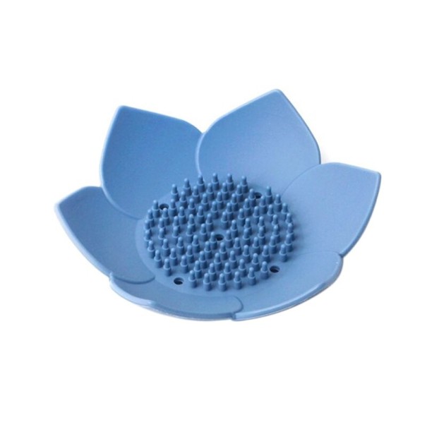 Blomsterformet sæbeholder blå