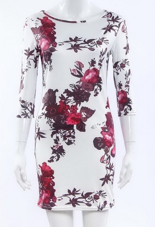 Blomsterprintet minikjole L 1