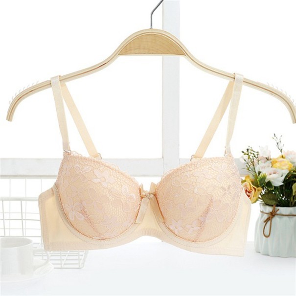 Blonde-bh med sløjfe cremefarvet 85B