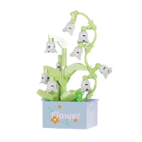Bloques de construcción 6,3 x 4,3 x 10,9 cm Maceta Lirio de los Valles Mini set de construcción micro ladrillos 116 pcs Flor en maceta para niños 1
