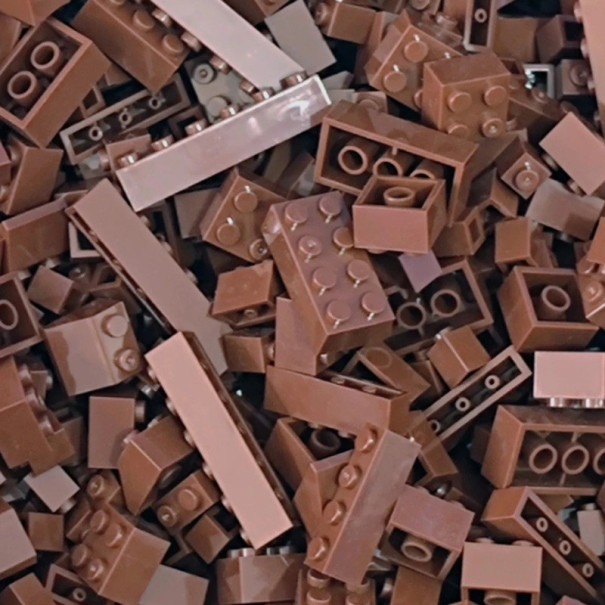 Bloques de construcción de varios tamaños 122 piezas Juegos de construcción creativos para niños 12 tipos de piezas de construcción Bloques coloridos Juguete educativo para juego creativo marrón