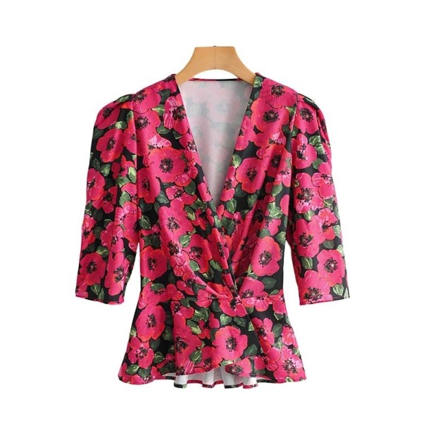 Blouse à fleurs pour femmes M