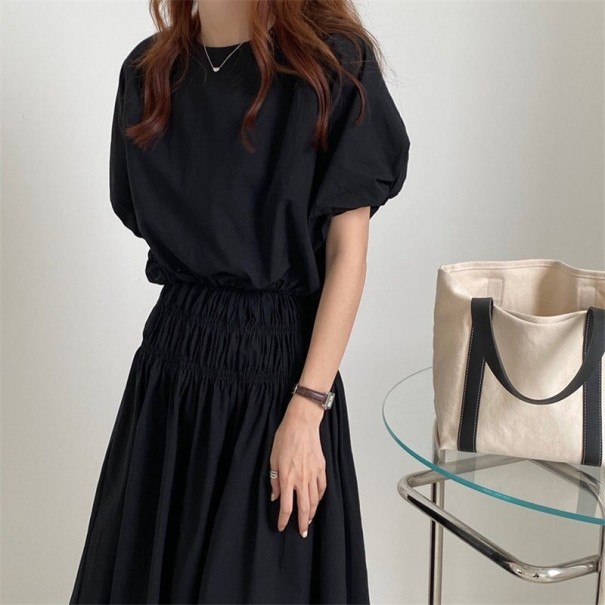 Blouse et jupe pour femmes B1107 noir