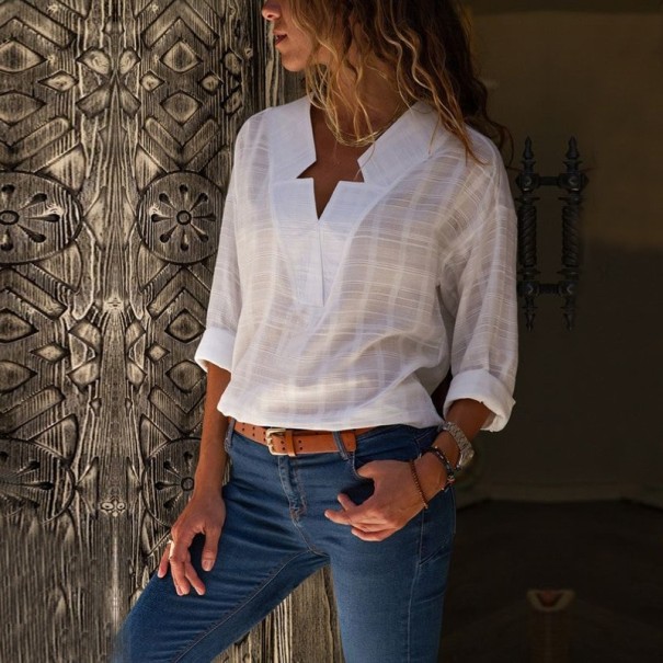 Blouse femme à décolleté Juana blanc M