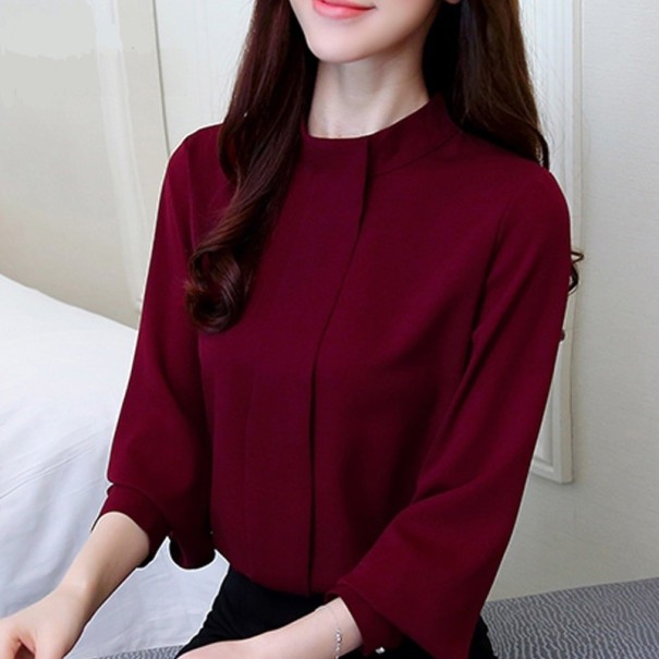 Blouse Femme à Manches Longues bordeaux XS