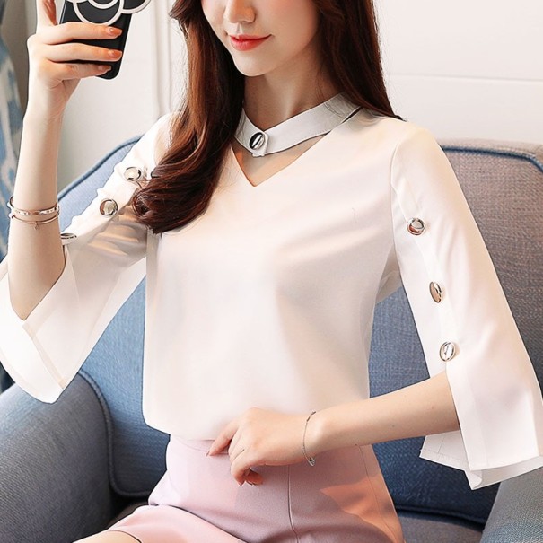 Blouse Femme avec Boutons Dorés L