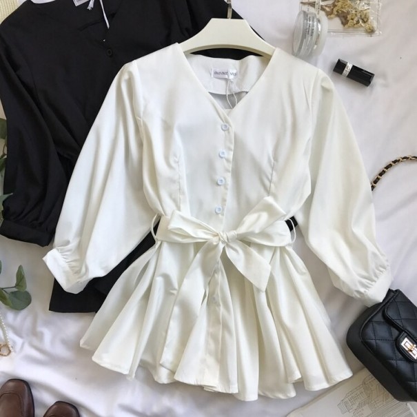 Blouse femme avec nœud Daisy blanc