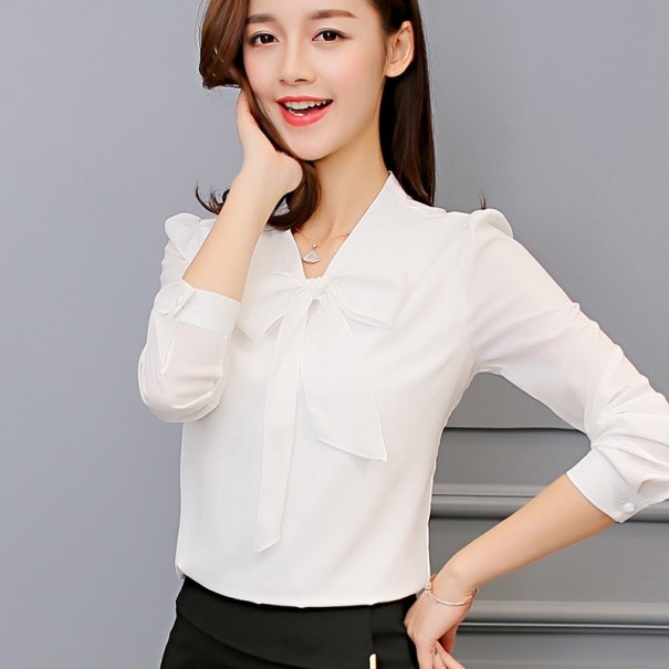 Blouse Femme avec Nœud Hermosa blanc XS