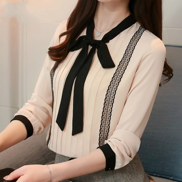 Blouse femme couleur chair avec nœud M