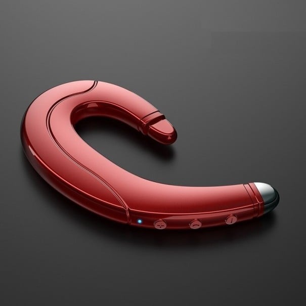 Bluetooth 5.0 handsfree slúchadlo za ucho pre hovory Ovládanie hlasitosti Výdrž 10 hodín Batéria 140 mAh Frekvenčný rozsah 20 Hz až 20 kHz červená
