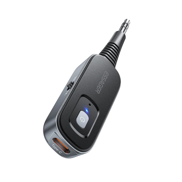 Bluetooth 5.1 ηχητικός προσαρμογέας 3,5 mm και Type-C Πομπός και δέκτης Ασύρματος AUX προσαρμογέας για PC TV ηχεία αυτοκινήτου Συμπαγής διάρκεια 140 mAh 1