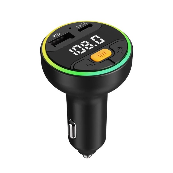 Bluetooth 5.3 FM vysielač Handsfree do auta AUX rádio modulátor MP3 prehrávač s PD30W a USB 22,5W rýchlonabíjaním adaptér DC12-24V čierny 1