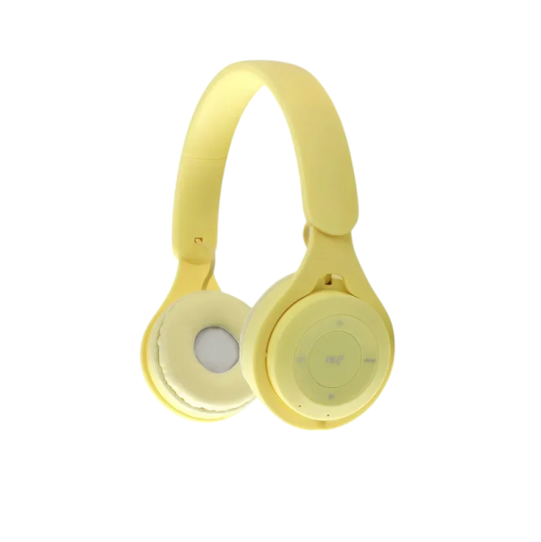 Bluetooth ακουστικά Y08 5.0 Στερεοφωνικά ακουστικά πάνω από το αυτί Ασύρματα αναδιπλούμενα αθλητικά και gaming ακουστικά για Android και iOS κίτρινο