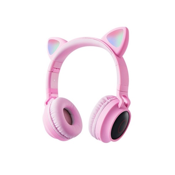 Bluetooth fejhallgató fülekkel K1757 rózsaszín