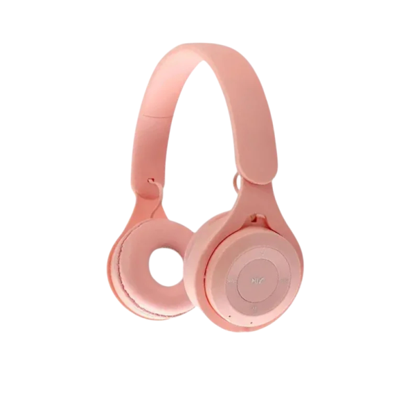 Bluetooth fejhallgató Y08 5.0 sztereó headset fülre helyezhető vezeték nélküli összecsukható sport- és gamer fejhallgató Android és iOS rendszerekhez mikrofonnal rózsaszín