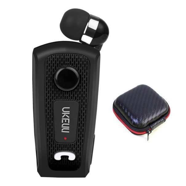Bluetooth handsfree oortelefoon met case zwart