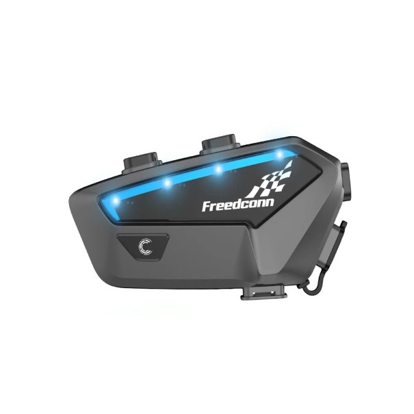 Bluetooth intercom FreedConn FX για κράνος με τσιπ Qualcomm BT 5.0 IP67 1500 μ Hi-Res ήχος Κοινή χρήση μουσικής Μείωση θορύβου Αυτονομία 30 ώρες 1
