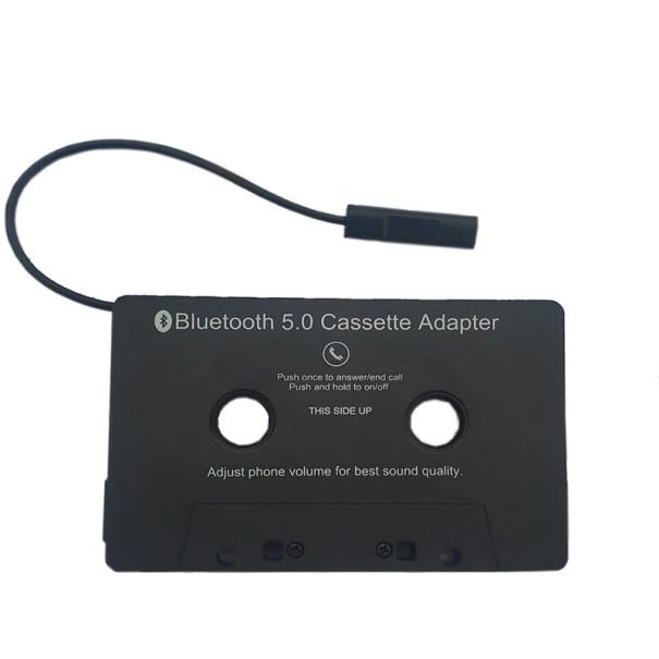 Bluetooth kassetteadapter til afspilning af musik fra telefonen via kassetteafspiller Bluetooth 5.0 tilslutning Opkaldsknap Plast ABS 1