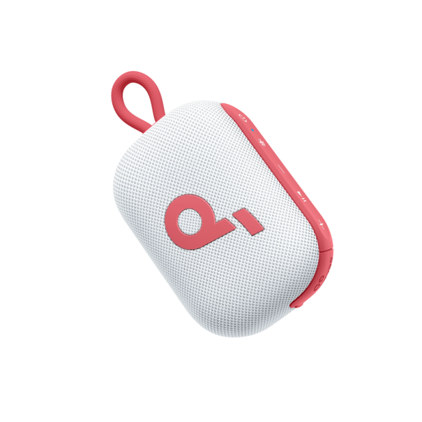 Bluetooth-Lautsprecher, IP67, wasserdicht, staubdicht, tragbar, 20 h Spielzeit, 30 m Reichweite, TWS-Kopplung, Mono-Sound, Equalizer, 25–49 W, für den Außenbereich weiß-rot