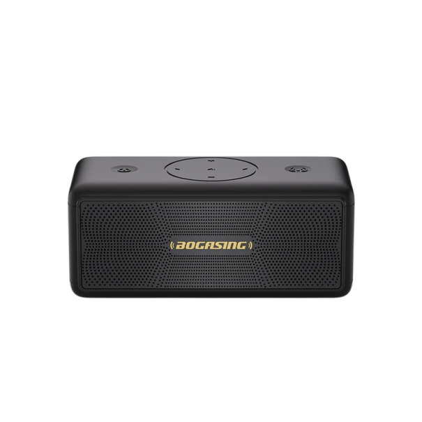 Bluetooth reproduktor BOGASING M5 40 W Bluetooth 5.3 360° prostorový zvuk IPX7 voděodolný 30 h výdrž 6000 mAh 16 x 7,6 x 7,1 cm přenosný černá