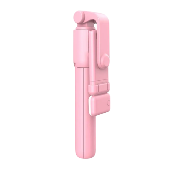 Bluetooth-Selfie-Stick mit Mini-Stativ und Fernbedienung, einziehbarer Telefonhalter, 185–740 mm, tragbares Stativ für Smartphones rosa