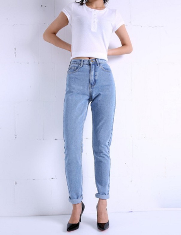 Blugi dama cu stil in 3 culori albastru deschis 28