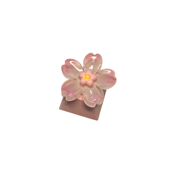 Blumenmotiv Keycap transparente Kreuzachse rosa Artisan Keycap für mechanische MX Switch Tastaturen rosa