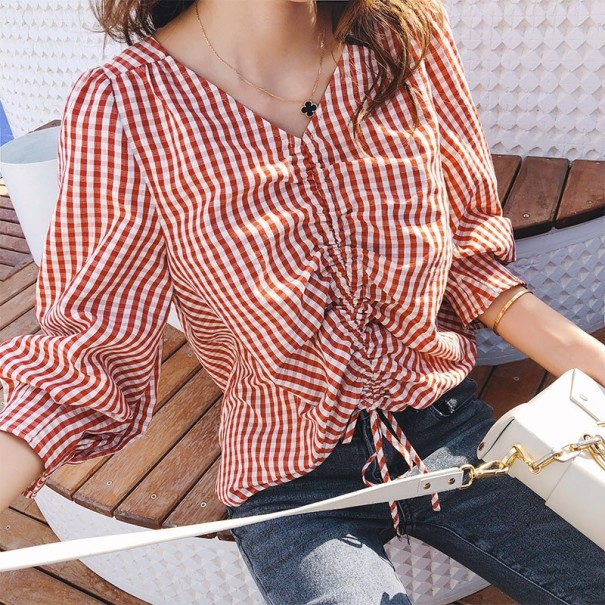Blusa con estampado de cuadros M