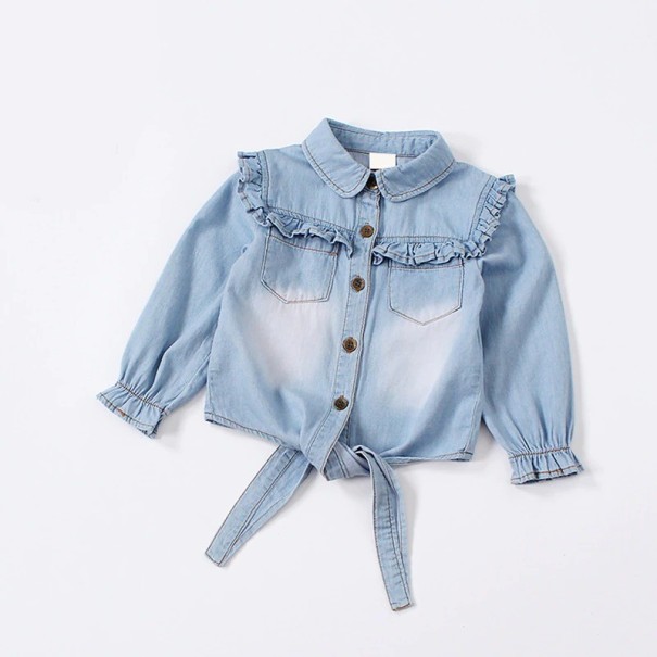 Blusa de ganga para menina 1779 azul claro 8