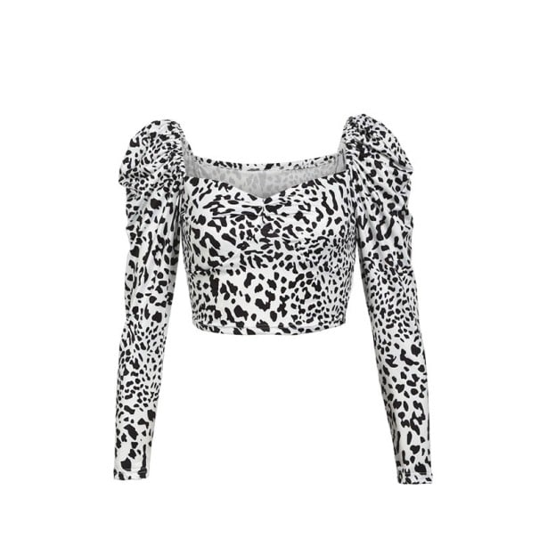 Blusa de leopardo para mujer Hayley blanco L
